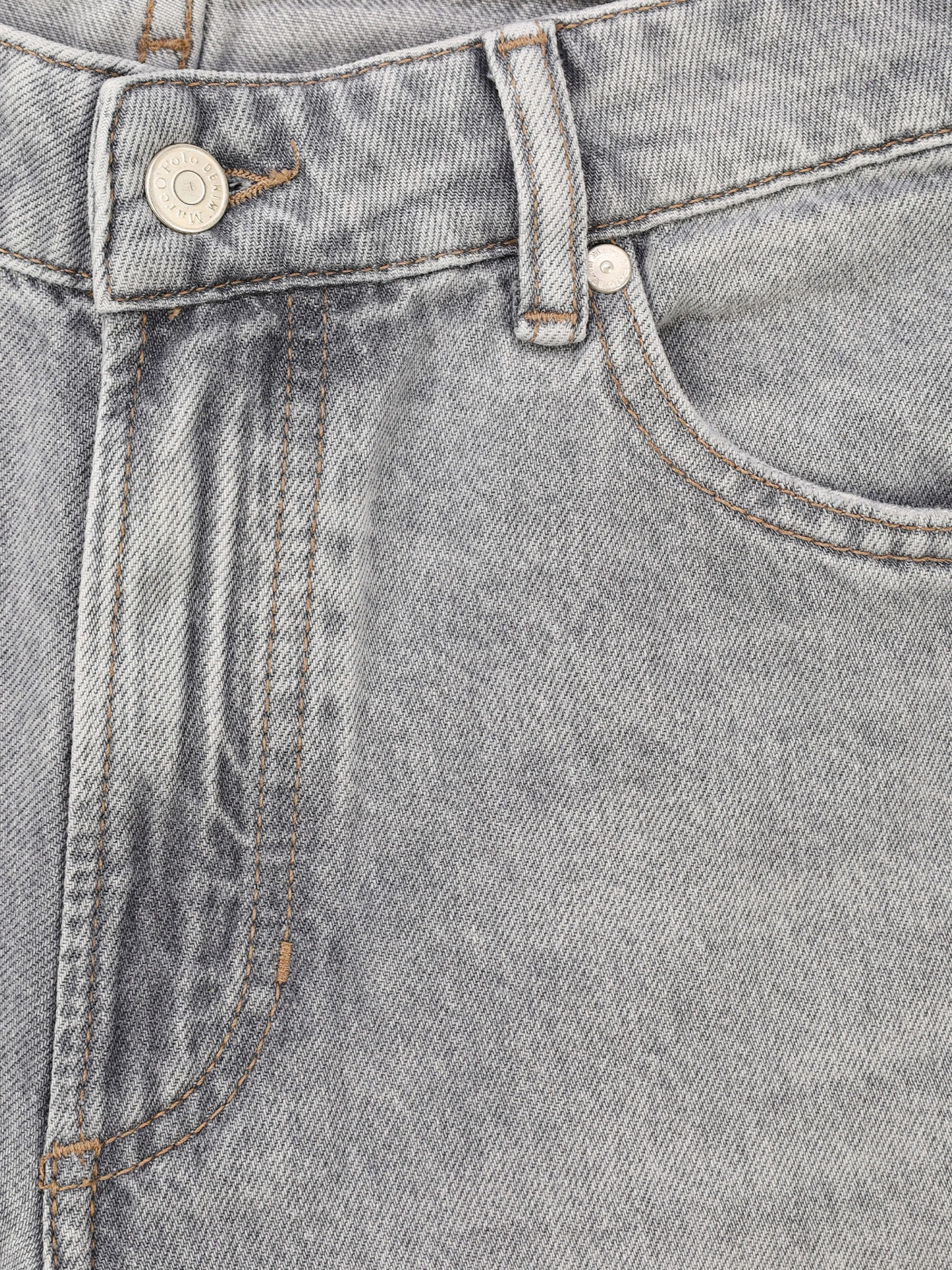 Джинсы широкого кроя серого цвета из хлопка